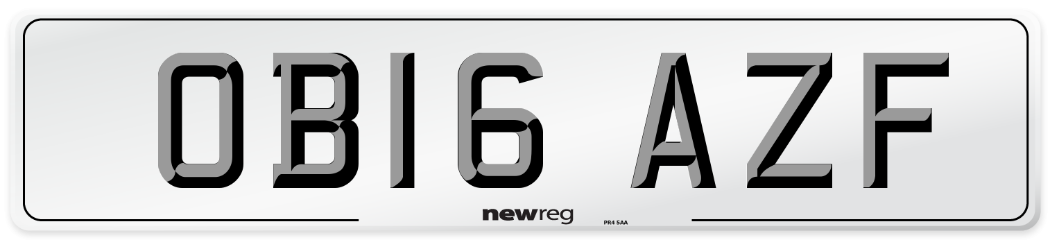 OB16 AZF Number Plate from New Reg